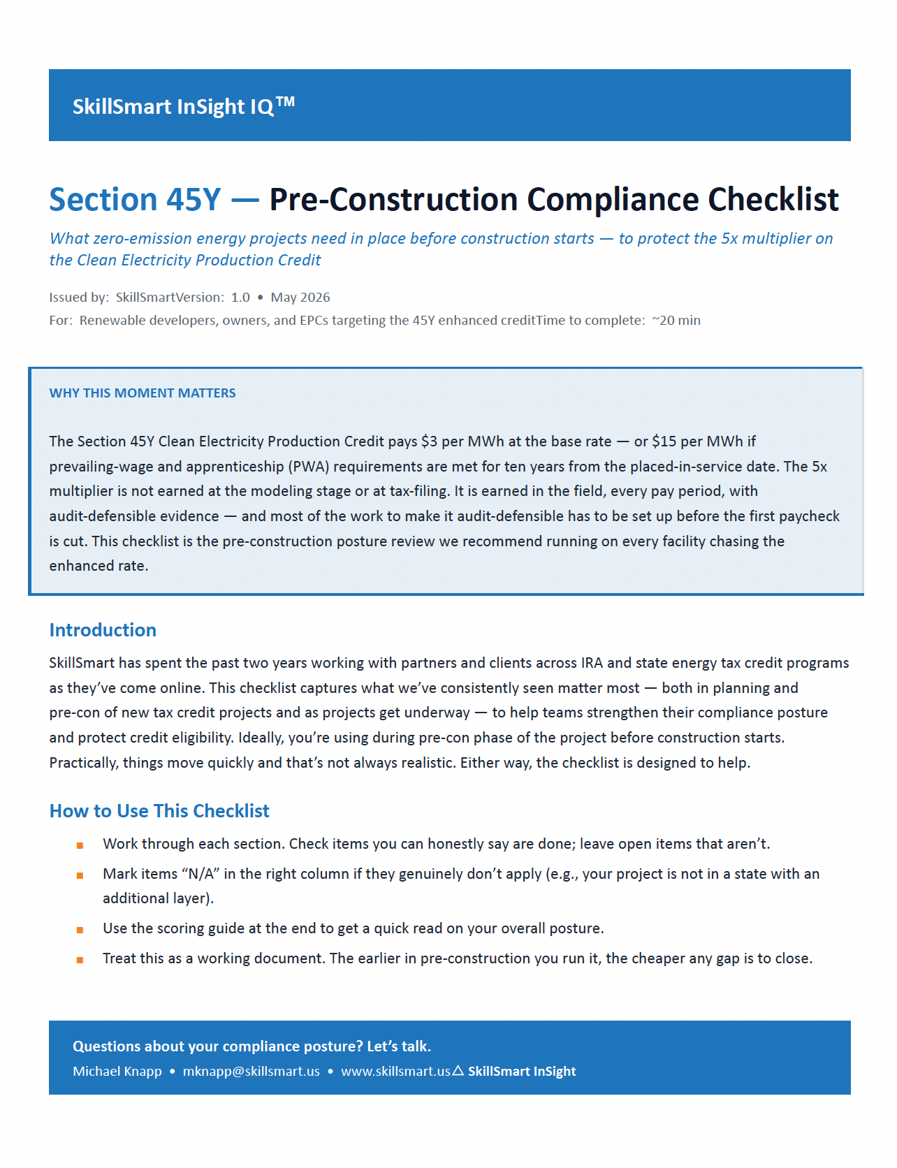 Pre-Construction Compliance Checklist