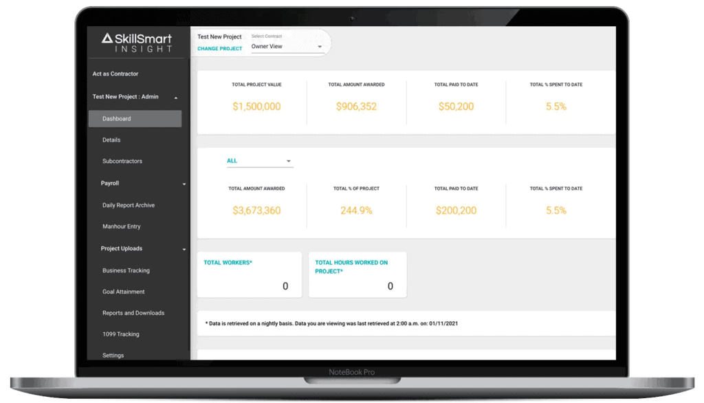 SkillSmart Insight is a prevailing wage tracking tool.